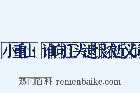 小重山·谁向江头遗恨浓近义词是什么意思的图片